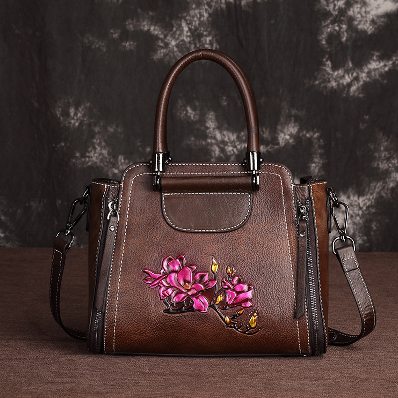 Leather Handbags Ladies Retro Elegant Shoulder Messenger Bag