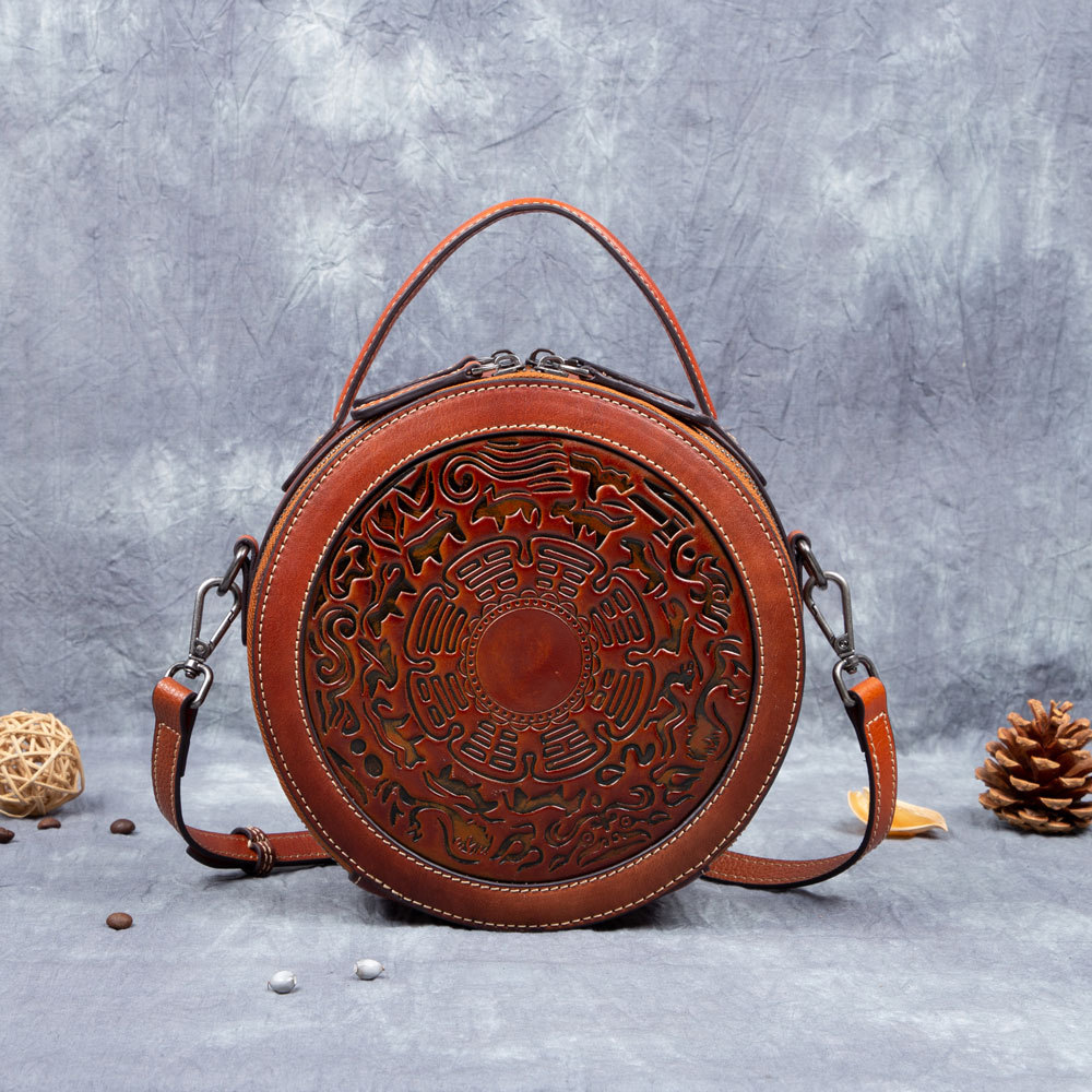 New Genuine Leather Women Handbag Nature Cowhide Messenger bag