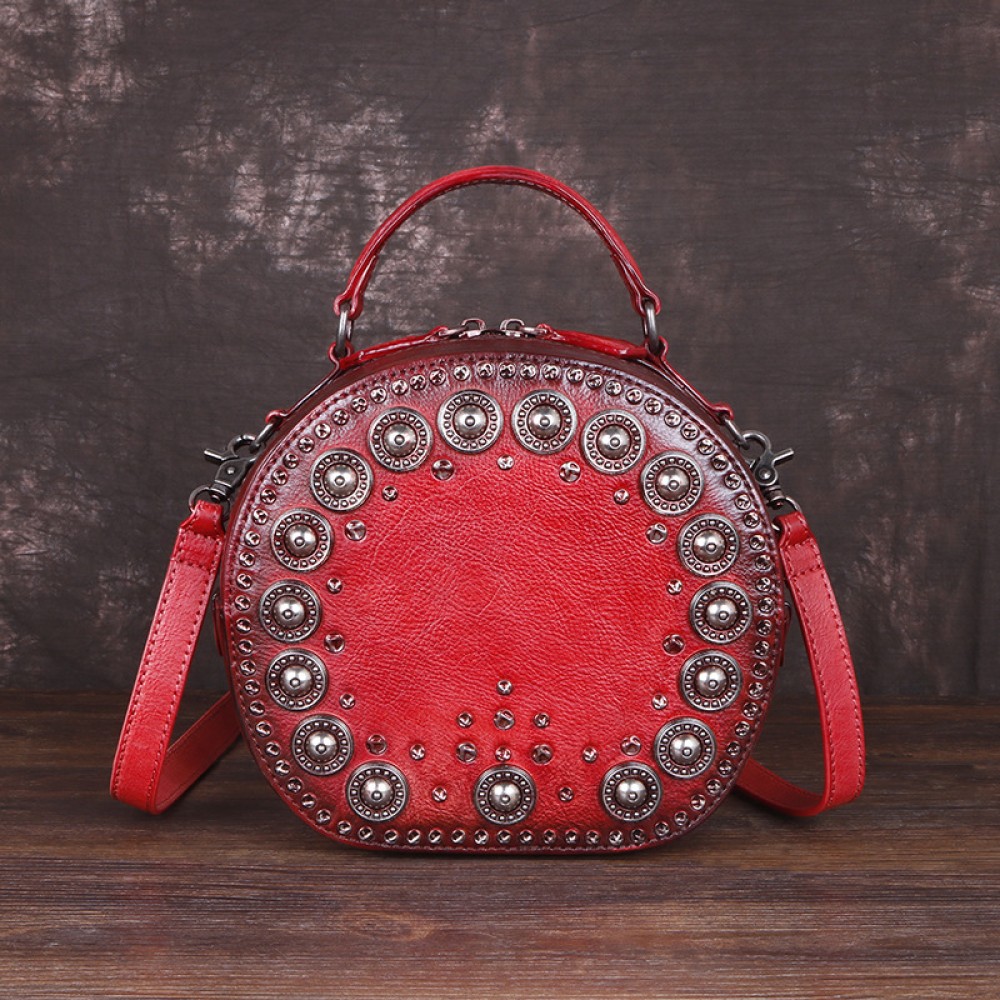 Luxury Leather Handbag Ladies Retro Elegant Shoulder Messenger Bag