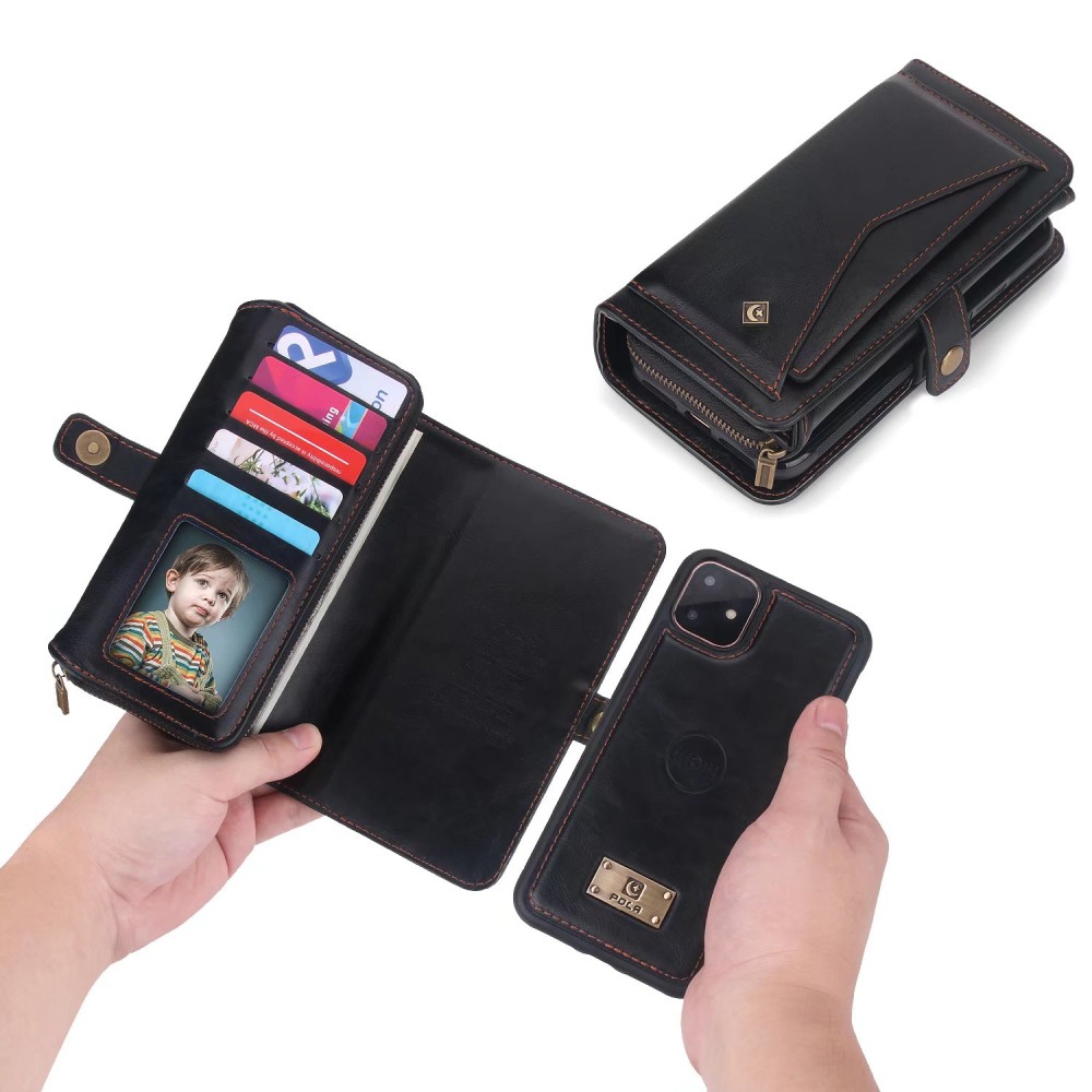 luxury wallet real leather card design for iPhone