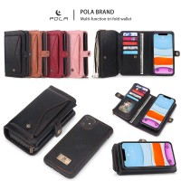 luxury wallet real leather card design for iPhone