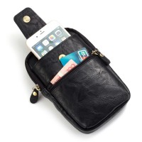 Leather men Casual Design Small Waist Bag